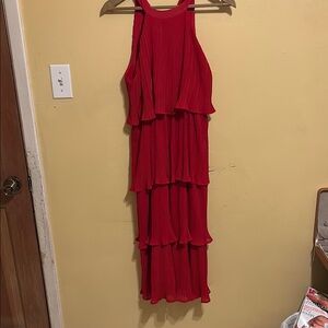 Elegant Red Layered Dress